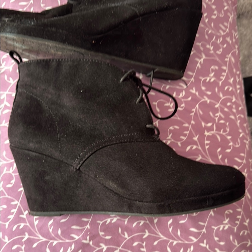 Women's Black Wedge Ankle Boots
